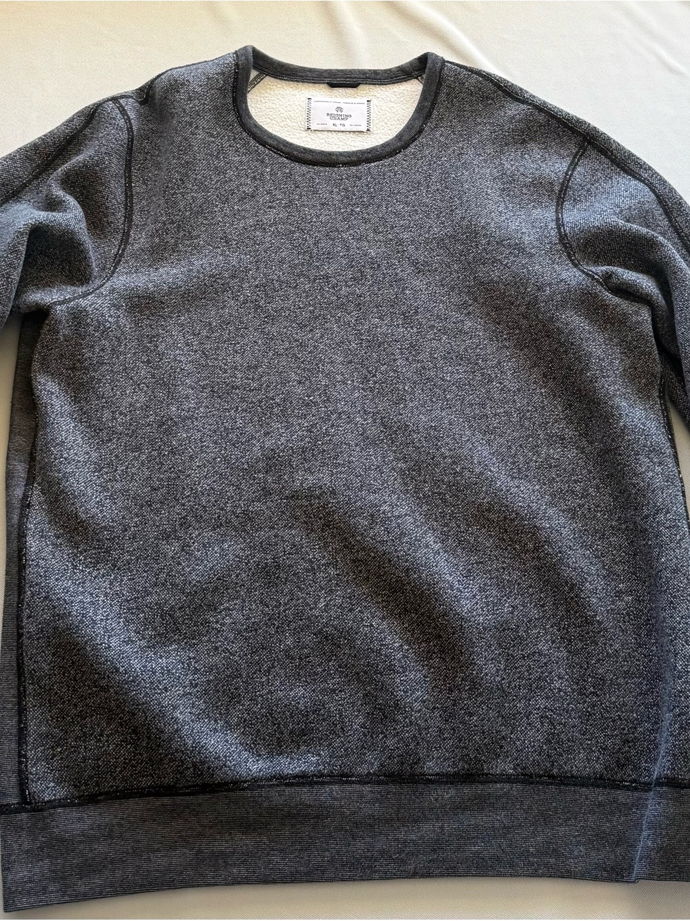 Reigning Champ Tiger Fleece Crewneck Sweatshirt XL Gray Made In Canada Pullover